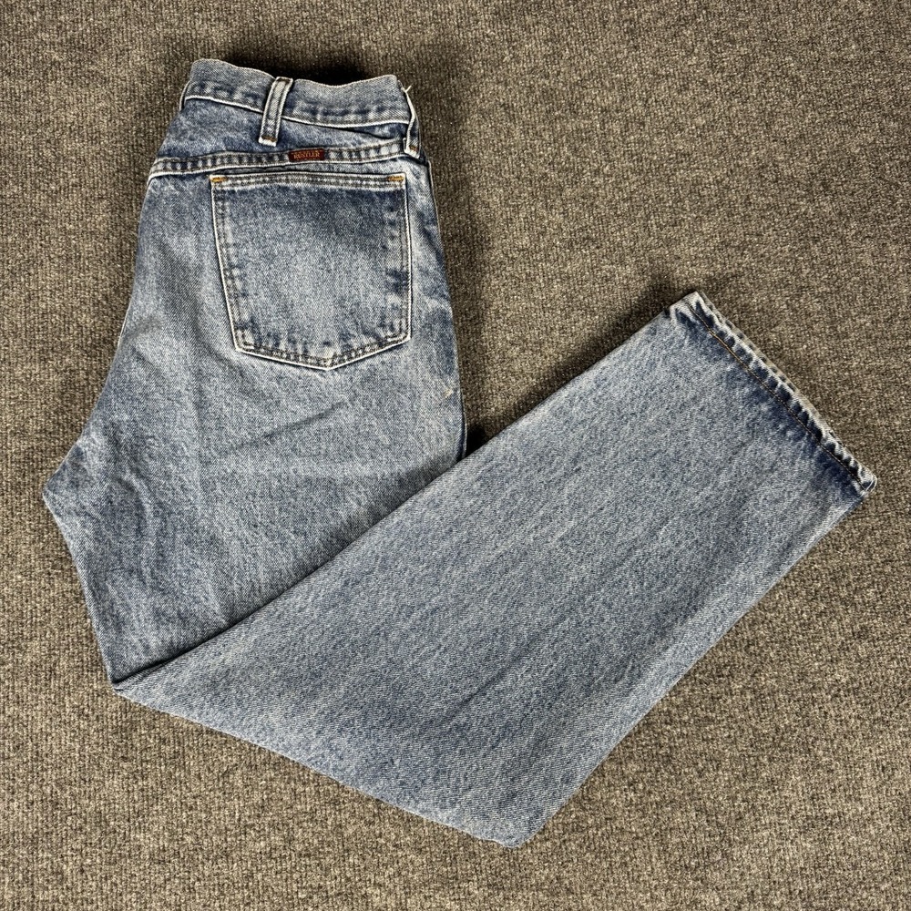 Vintage Rustler  Straight Jeans Mens 34x30 Blue Light Wash Cotton Denim 90s